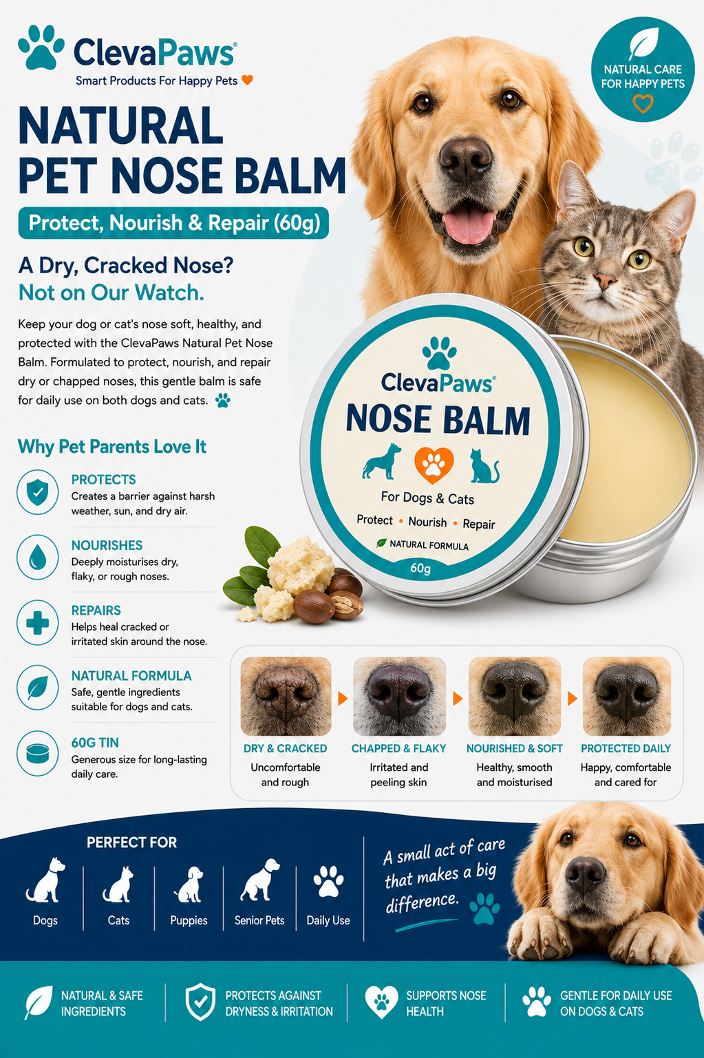 Natural Pet Nose Balm (60g)
